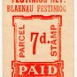 (I.B) Festiniog Railway : Parcel Stamp 7d (Blaenau Festiniog)