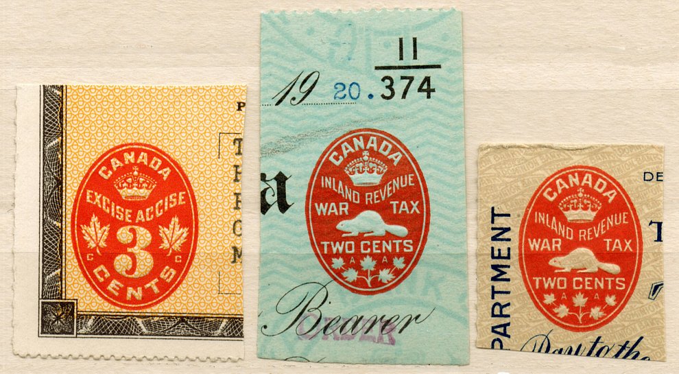 (I.B) Canada Revenue : Impressed Duty/War Tax Collection
