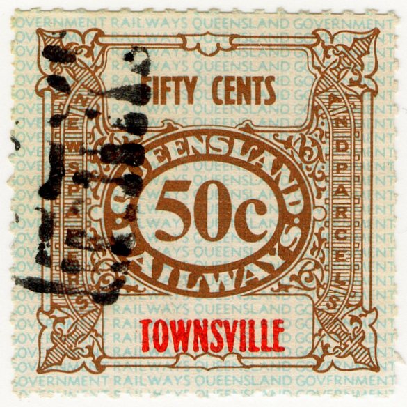 (I.B) Australia - Queensland Railways : Parcel 50c (Townsville)