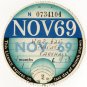 (I.B) GB Revenue : Car Tax Disc (Vauxhall 1969)