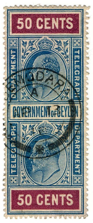 (I.B) Ceylon Telegraphs : 50c