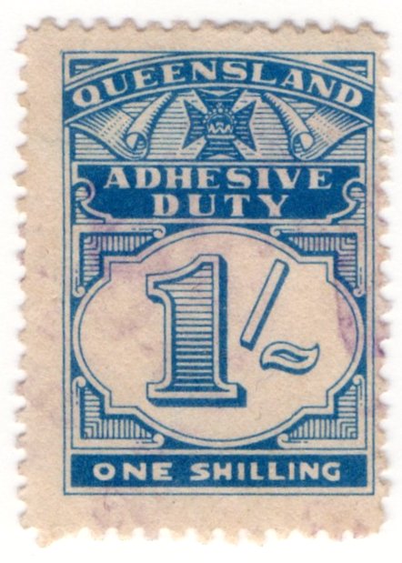 (I.B) Australia - Queensland Revenue : Adhesive Duty 1/-