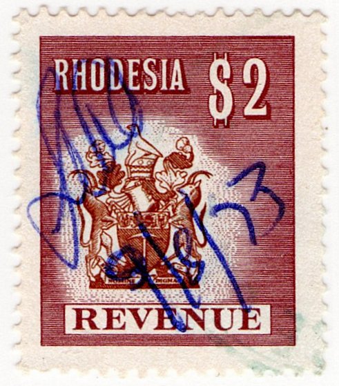 (I.B) Rhodesia Revenue : Duty Stamp $2