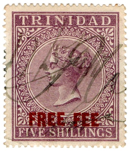 (I.B) Trinidad & Tobago Revenue : Free Fee Stamp 5/-