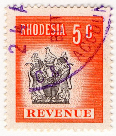 (I.B) Rhodesia Revenue : Duty Stamp 5c
