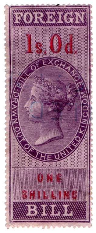 (I.B) QV Revenue : Foreign Bill 1/- (1857)