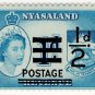 (I.B) Nyasaland Revenue : Duty ½d on 1d (postal overprint)