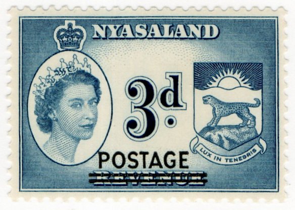 (I.B) Nyasaland Revenue : Duty 3d (postal overprint)