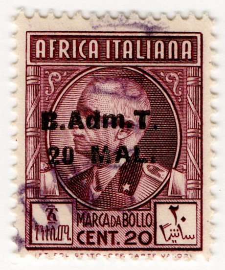 (I.B) BOIC (Tripolitania) Revenue : Duty 20Mal on 20c OP