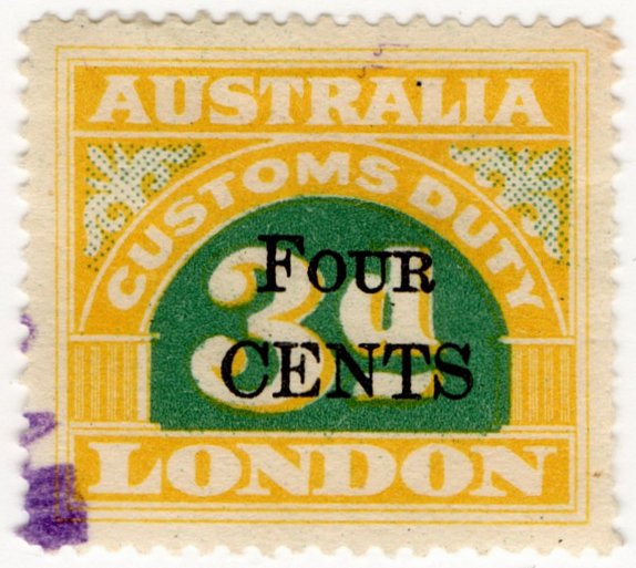 (I.B) Australia Revenue : Customs Duty 4c on 3d OP