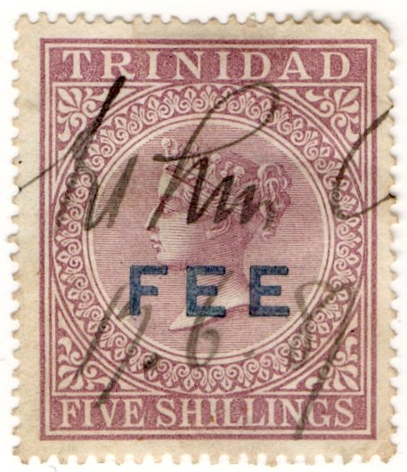 (I.B) Trinidad & Tobago Revenue : Fee Stamp 5/-
