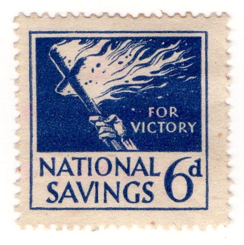 (I.B) National Savings : Flaming Cross 6d