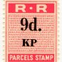 (I.B) Rhodesia Railways : Parcels Stamp 9d