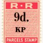 (I.B) Rhodesia Railways : Parcels Stamp 9d