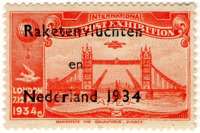(I.B) Netherlands Cinderella : Rocket Mail (Rakentenvluchten) 1934
