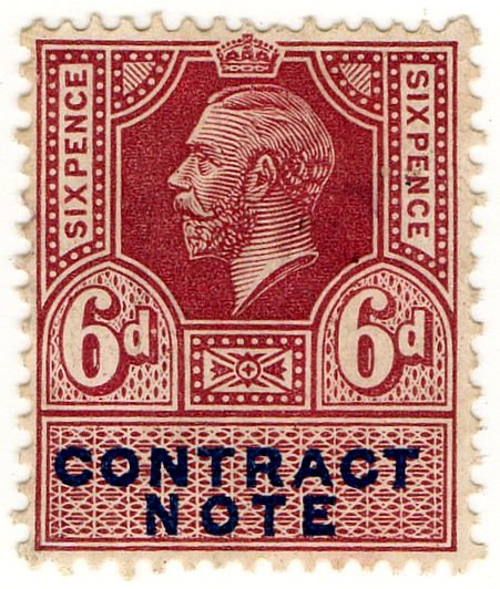 (I.B) George V Revenue : Contract Note 6d