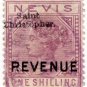 (I.B) St Christopher (Nevis) Revenue : Duty Stamp 1/-