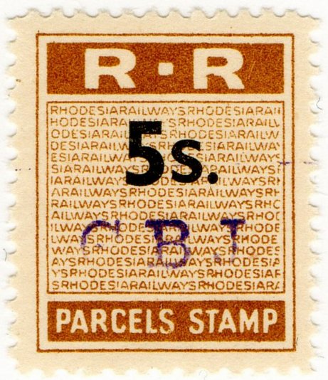 (I.B) Rhodesia Railways : Parcels Stamp 5/-