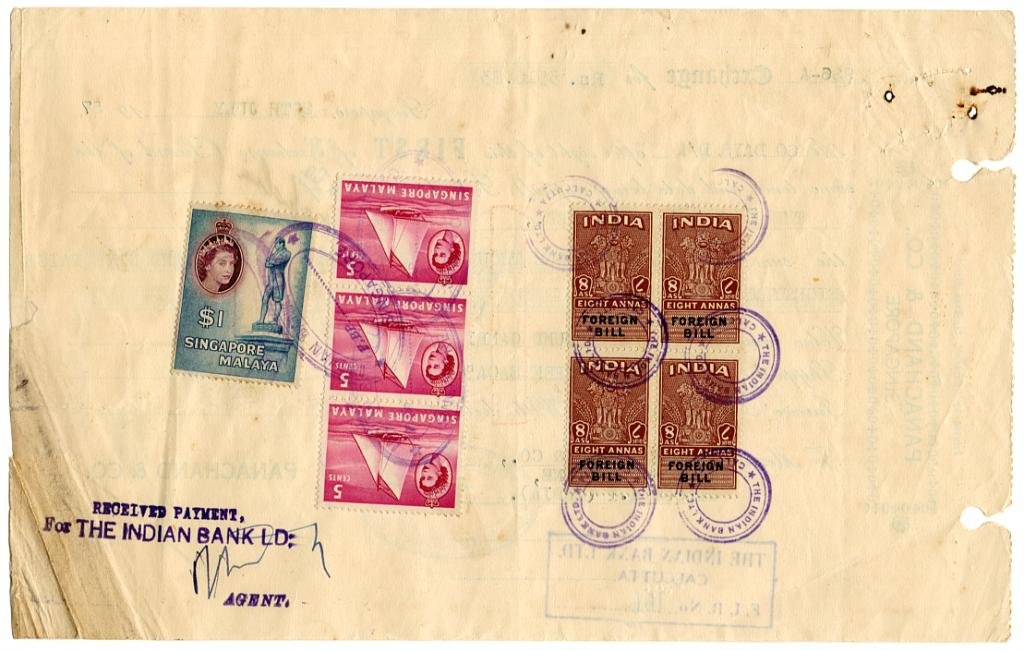(I.B) Straits Settlements Revenue : Bill of Exchange $1.15 (inc Indian Revenues)