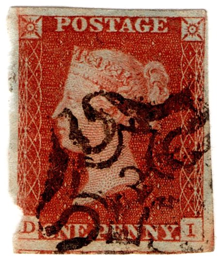 (I.B) QV : SG 8 - Unplated 1d Red ( No 3 Maltese Cross)