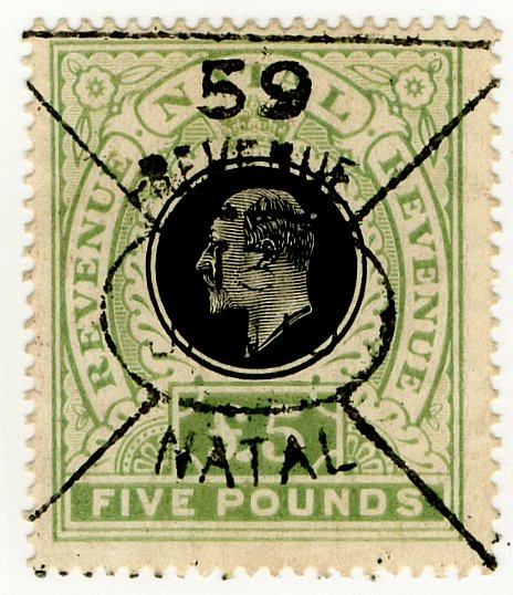 (I.B) Natal Revenue : Duty Stamp &Acirc;&pound;5