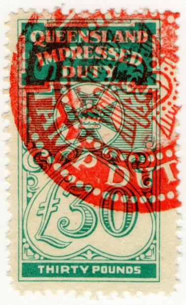 (I.B) Australia - Queensland Revenue : Impressed Duty &Acirc;&pound;30