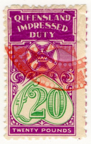 (I.B) Australia - Queensland Revenue : Impressed Duty &Acirc;&pound;20
