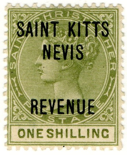 (I.B) St Kitts & Nevis Revenue : Duty 1/-