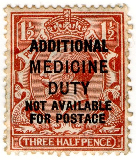 (I.B) George V Revenue : Additional Medicine Duty 1&Acirc;&frac12;d