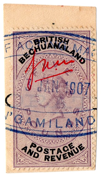 (I.B) British Bechuanaland Revenue : Duty &Acirc;&pound;5