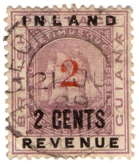 (I.B) British Guiana Revenue : Inland Revenue 2c OP (postal)