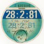 (I.B) GB Revenue : Car Tax Disc (Triumph Motorcycle 1981)