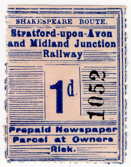(I.B) Stratford-upon-Avon & Midland Junction Railway : Newspapers 1d