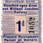 (I.B) Stratford-upon-Avon & Midland Junction Railway : Newspapers 1d