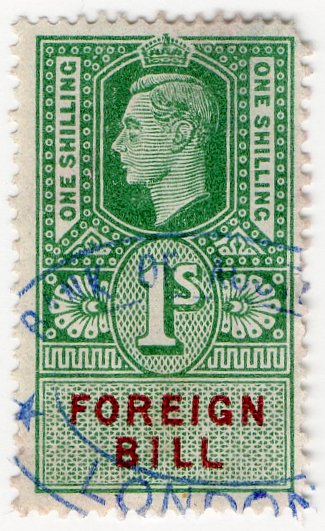 (I.B) George VI Revenue : Foreign Bill 1/-