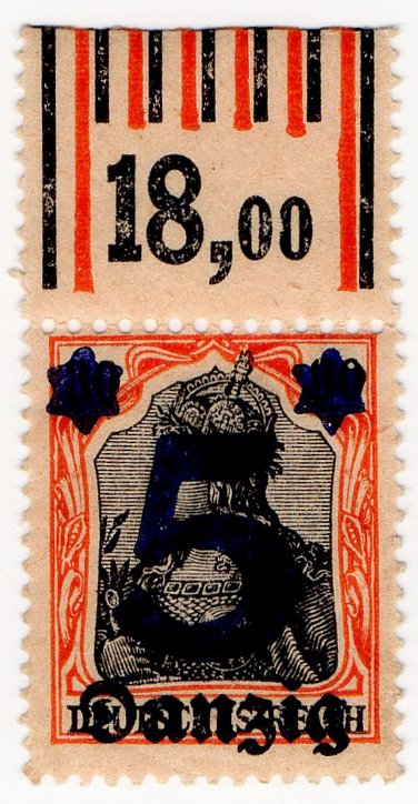 (I.B) Germany Postal : Danzig Local Overprint