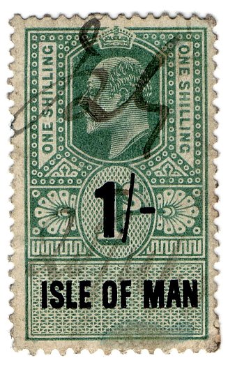 (I.B) Edward VII Revenue : Isle of Man 1/-