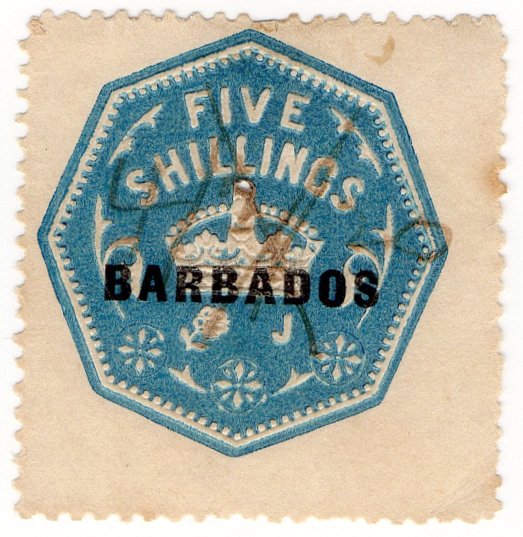 (I.B) Barbados Revenue : Duty 5/-