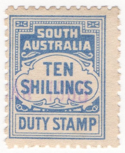 (I.B) Australia - South Australia Revenue : Stamp Duty 10/-