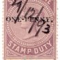 (I.B) Sierra Leone Revenue : Duty 1d on 6d overprint