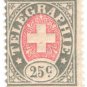 (I.B) Switzerland Telegraphs : 25c Grey & Pink (1881)