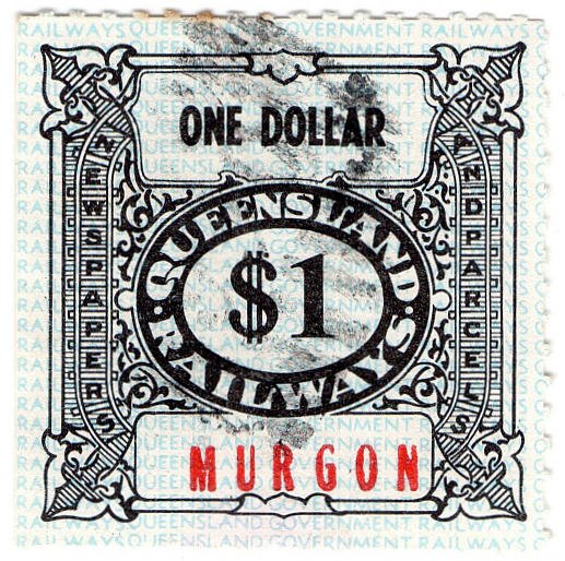(I.B) Australia - Queensland Railways : Parcel $1 (Murgon)