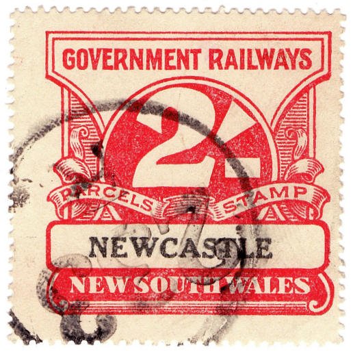 (I.B) Australia - NSW Railways Parcel 2/- (Newcastle) inverted watermark