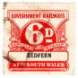 (I.B) Australia - NSW Railways Parcel 6d (Redfern) inverted watermark