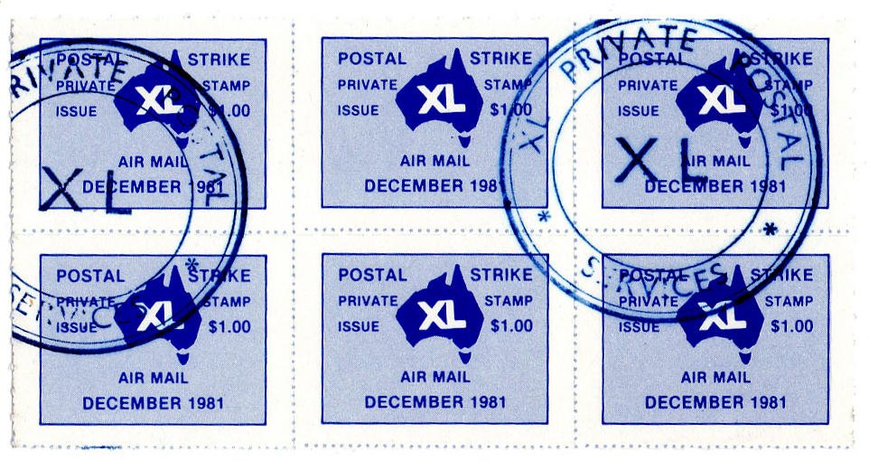 (I.B) Australia Postal : XL Strike Mail $6 (1981)
