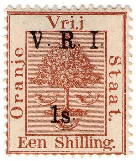 (I.B) Orange Free State Postal : VRI Overprint 1/-