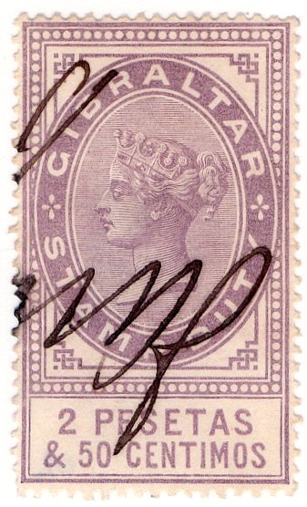 (I.B) Gibraltar Revenue : Duty Stamp 2P 50c