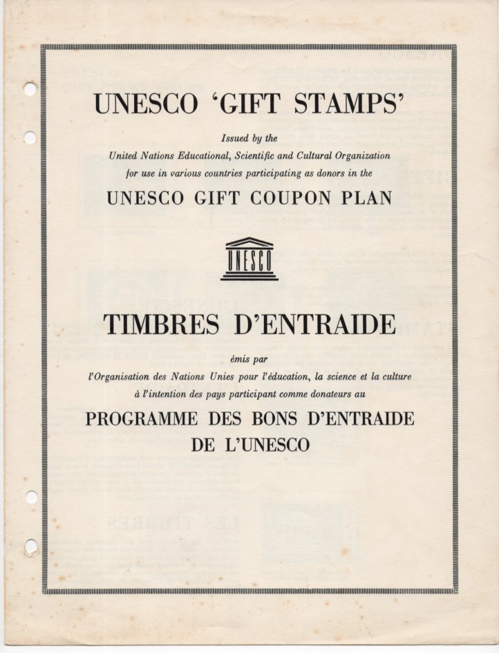 (I.B) Cinderella Collection : UNESCO Gift Stamps (original UN folder)