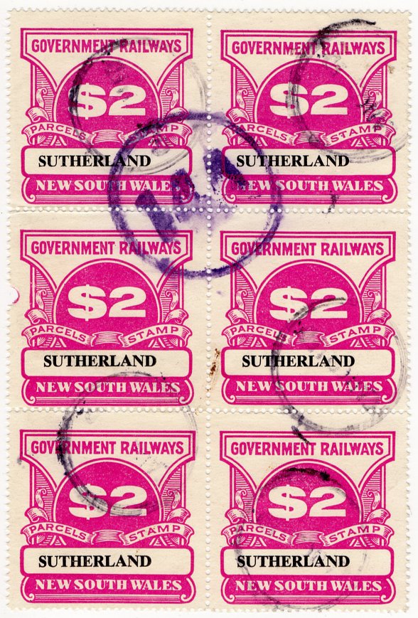 (I.B) Australia - NSW Railways Parcel $12 (Sutherland)