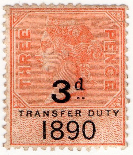(I.B) QV Revenue : Transfer Duty 3d (1890)